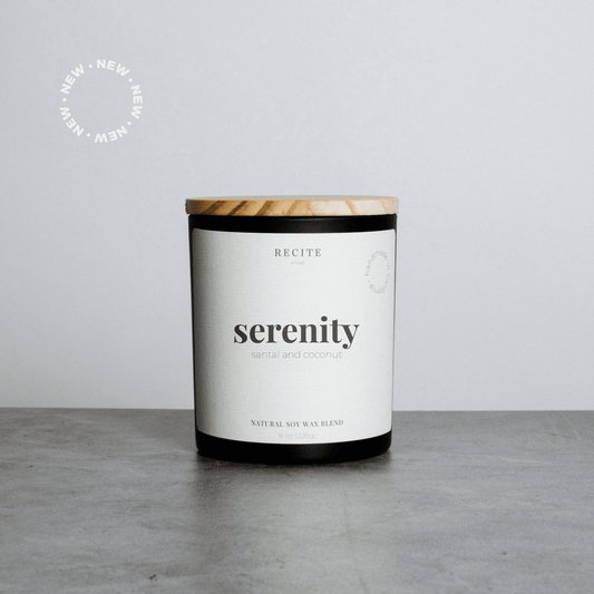 Serenity | Santal and Coconut Candle Recite Store Black Jar 